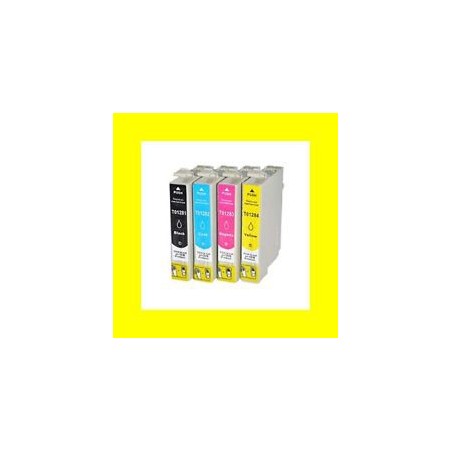 Cartouche d'encre équivalent à Epson T1285 Multipack Pack de 4 Noir, Jaune, Cyan, Magenta