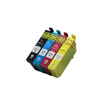 Cartouche d'encre équivalent à Epson T0715 Multipack Pack de 4 Noir, Jaune, Cyan, Magenta