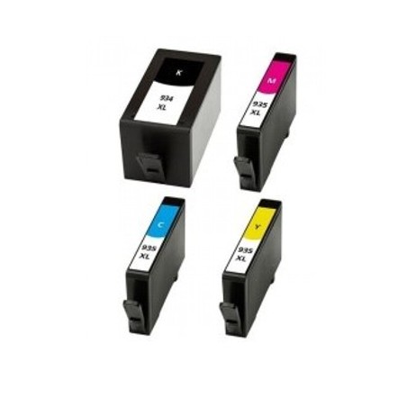 Cartouche d'encre équivalent à HP 934XL/935XL Pack de 4 Noir, Jaune, Cyan, Magenta