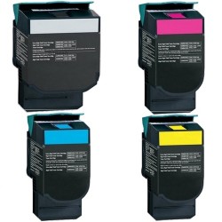 Toner équivalent à Lexmark 702H Pack de 4 4 Couleurs